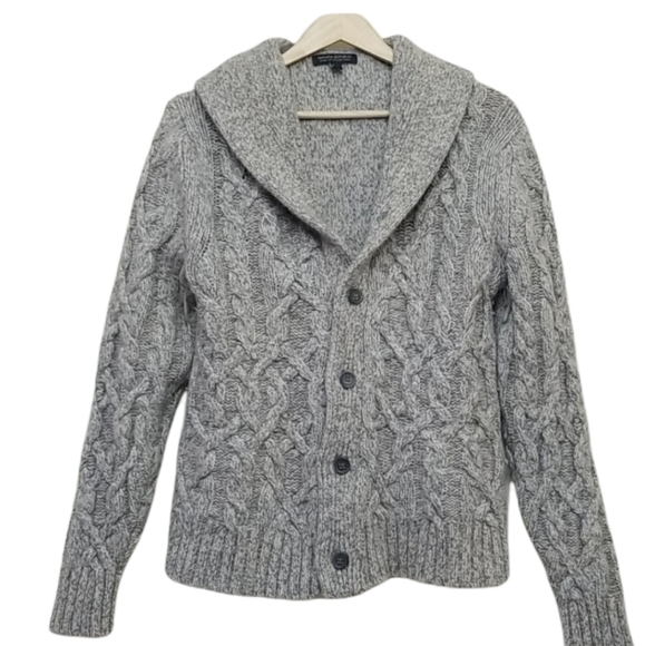 Banana Republic Wool Blend Cable Knit Sweater Cardigan Large - Picture 1 of 5